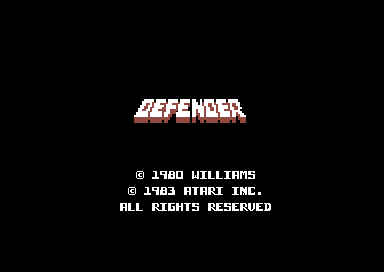 Defender title screen for Commodore 64